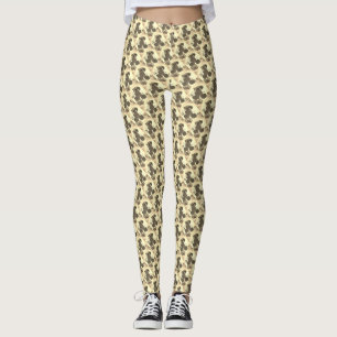 Rose-gelbes Muster Leggings