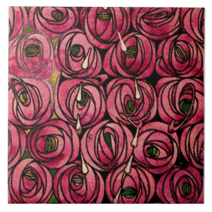 Rose, Gemälde von Charles Mackintosh,  Fliese
