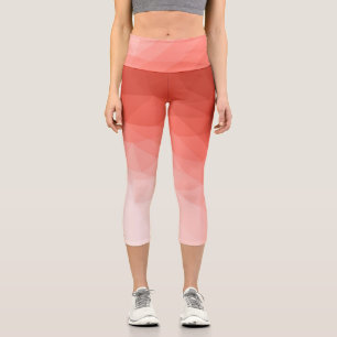 Rose geometrische Maschenombre Capri Leggings