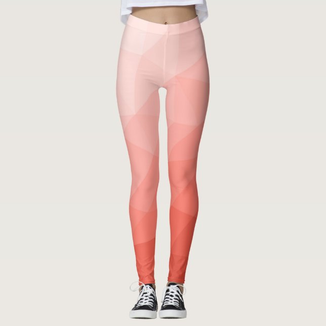Rose geometrische Maschenombre Leggings (Vorderseite)