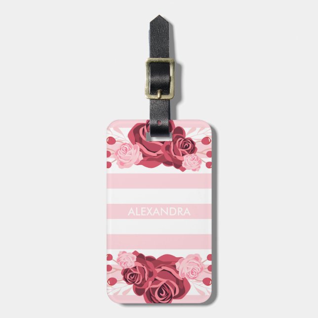 Rose Gepäckanhänger (Vorderseite vertikal)