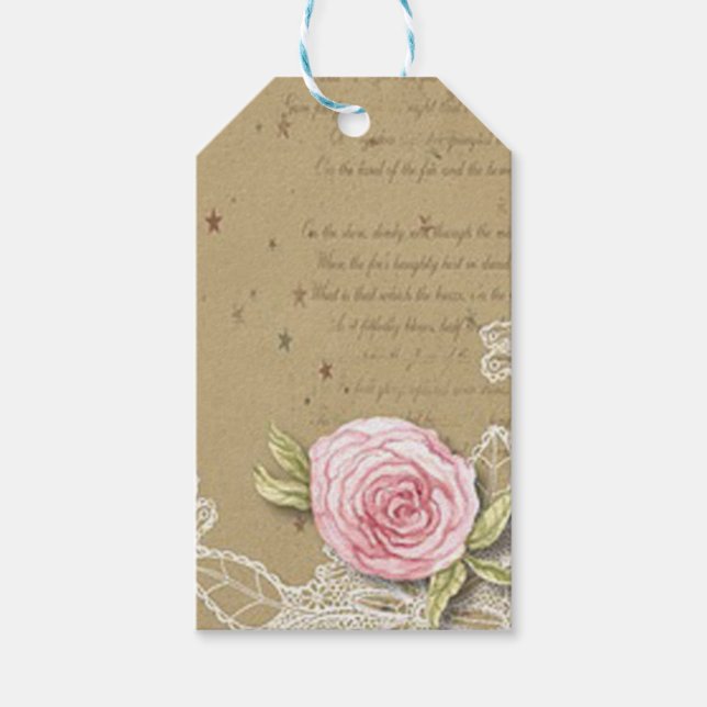 Rose Geschenkanhänger (Vorderseite)