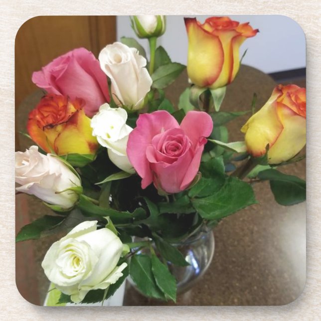 Rose Getränkeuntersetzer (Vorderseite)