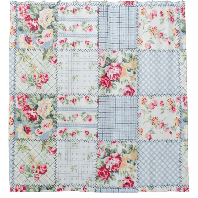 Rose-Gewebe: Elegantes Hintergrunddesign Duschvorhang (Vorderseite)