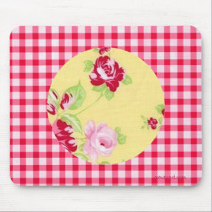 Rose Gingham Mousepad