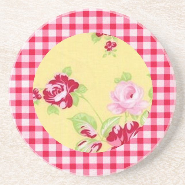 Rose Gingham Untersetzer (Vorne)
