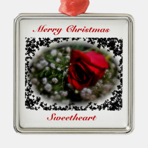 Rose & Gipskraut Weihnachtsgeschmack Ornament Aus Metall