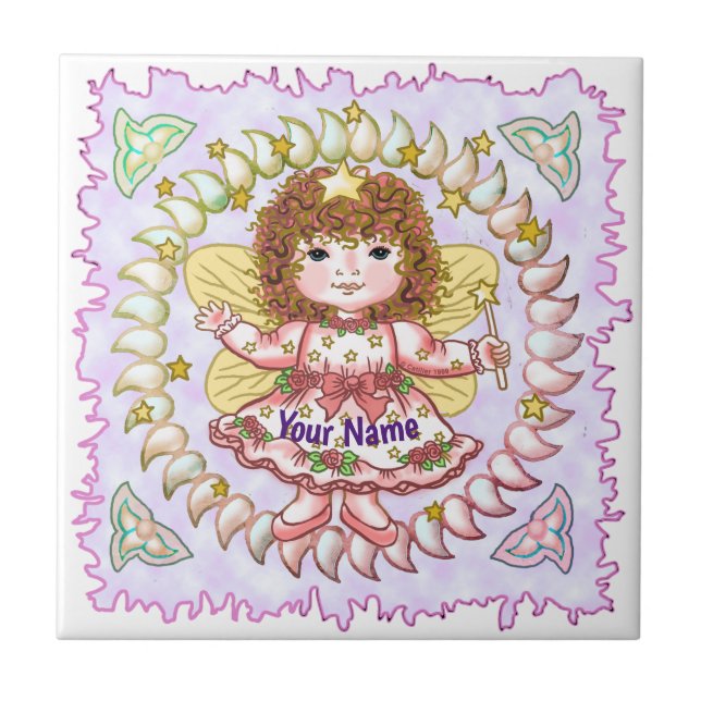 Rose Girl Fairy tile Fliese (Vorderseite)