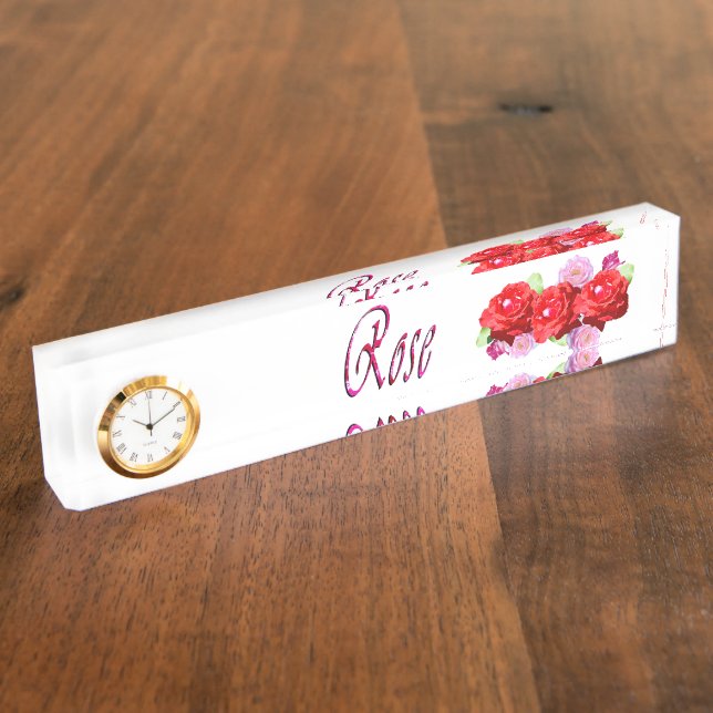 Rose-Girls-Logo mit Rose, Namensplakette (Seite)