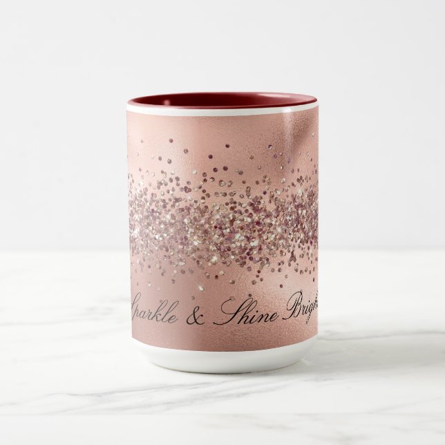Rose Glam Gold Glitzy Sparkle Glitzer     Tasse (Zentrum)