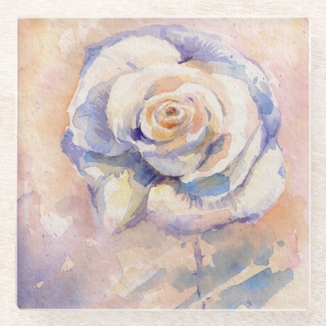 Rose Glasuntersetzer (Vorderseite)