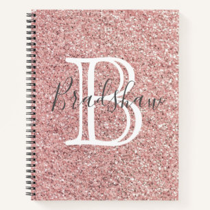 Rose Glitter Name Notizbuch