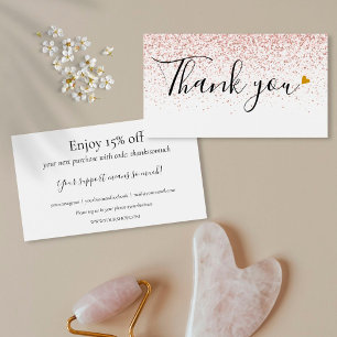 Rose Glitter Vielen Dank für Ihren Einkauf Rabatt