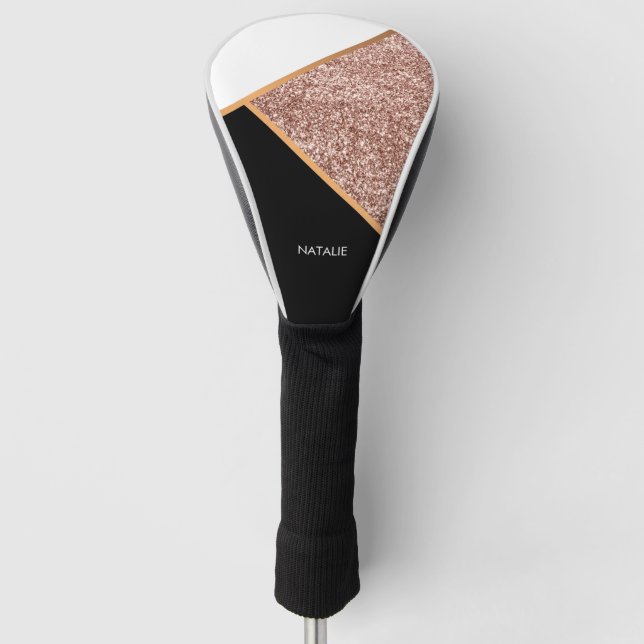 Rose Glitzer Geometric Golf Headcover (Vorderseite)