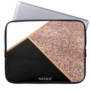 Rose Glitzer Geometric Laptopschutzhülle