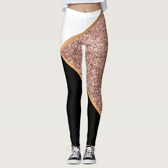 Rose Glitzer Geometric Leggings (Vorderseite)
