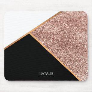 Rose Glitzer Geometric Mousepad