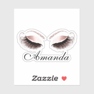 Rose Glitzer Makeup Artist Lashes Dateiname Aufkleber