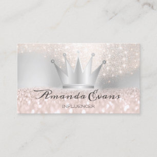 Rose Glitzer Makeup Künstler Silver Crown Royal Terminkarte