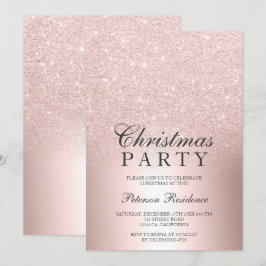 Rose Glitzer ombre Metallic Weihnachtsfolie Einladung
