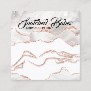 Rose-Glitzer QRCODE für das Logo  Quadratische Visitenkarte