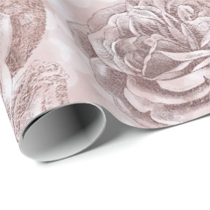 Rose Glitzer Rosa Rose Bokeh Imitat Blush Geschenkpapier