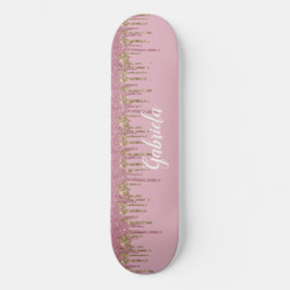Rose Glitzer Skateboard mit Namen