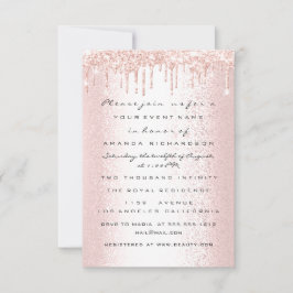 Rose Glitzer Tropfen Wedding Bridal Sweet 16. Einladung