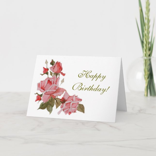 Rose, glücklich zum Geburtstag! Karte (Vorderseite)