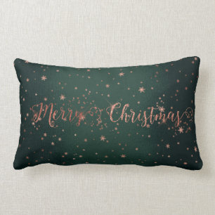 Rose Gol Pink Woodland Grün Frohe Weihnachten Lendenkissen
