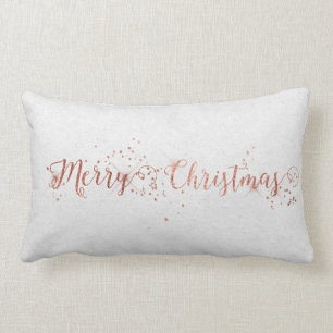 Rose Gol rosa frohe Weihnachten silbernes Lendenkissen