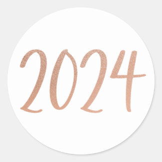 Rose Gold 2024 Aufkleber für Umschlag oder Favorit