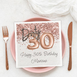 Rose Gold 30. Geburtstag Party Serviette