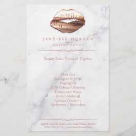 Rose Gold 3D Lippen Marbella Textur Schönheitssalo Flyer