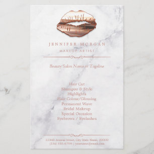 Rose Gold 3D Lippen Marbella Textur Schönheitssalo Flyer