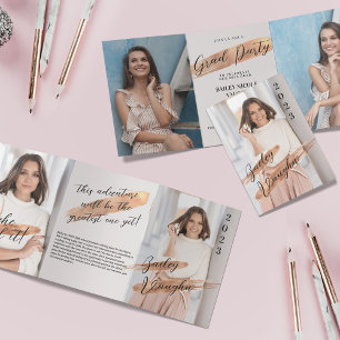 Rose Gold 4 Fotos Einladung zur Abschlussfeier im 