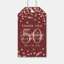 Rose Gold 50 Geburtstag Danke Confetti Burgund