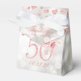 Rose Gold 50. Geburtstag Danke Floralsilber Geschenkschachtel