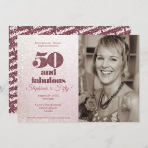 Rose Gold 50 und fabelhaftes Elegant Fünfzig Gebur Einladung