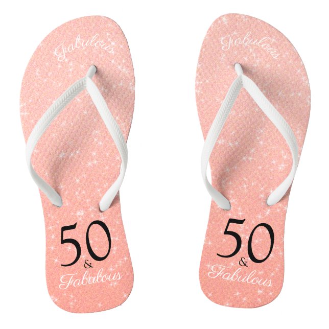 Rose Gold 50 und herrlicher Geburtstag Eleganter G Flip Flops (Fußbett)