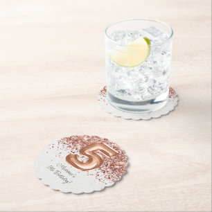 Rose Gold 5. Geburtstagsparty Untersetzer