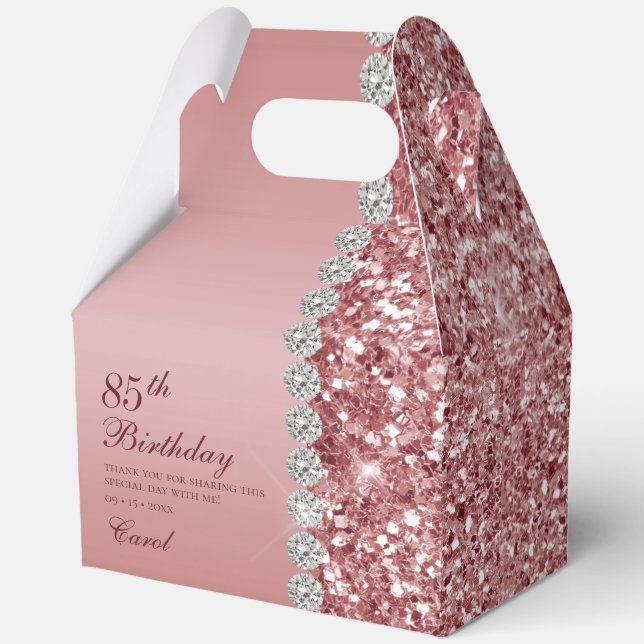 Rose Gold 85. Geburtstag Geschenkschachtel (Vorderseite)