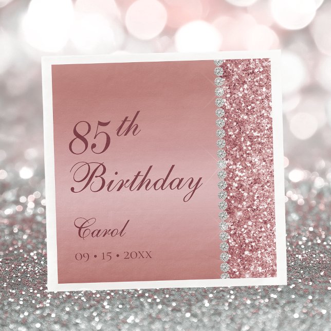 Rose Gold 85. Geburtstag Serviette (Von Creator hochgeladen)