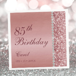 Rose Gold 85. Geburtstag Serviette