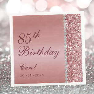 Rose Gold 85. Geburtstag Serviette