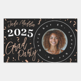 Rose Gold Abschluss Foto Confetti Design Sticker