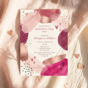 Rose Gold Abstract Weiblicher Galentine’s Day Part Einladung