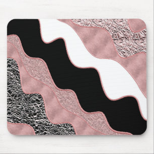 Rose Gold Abstracte Welle Modern Gold Glam Trendy Mousepad