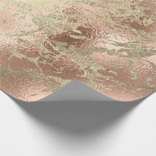 Rose Gold Abstrakter Skinny Marble Shiny Metallic Geschenkpapier