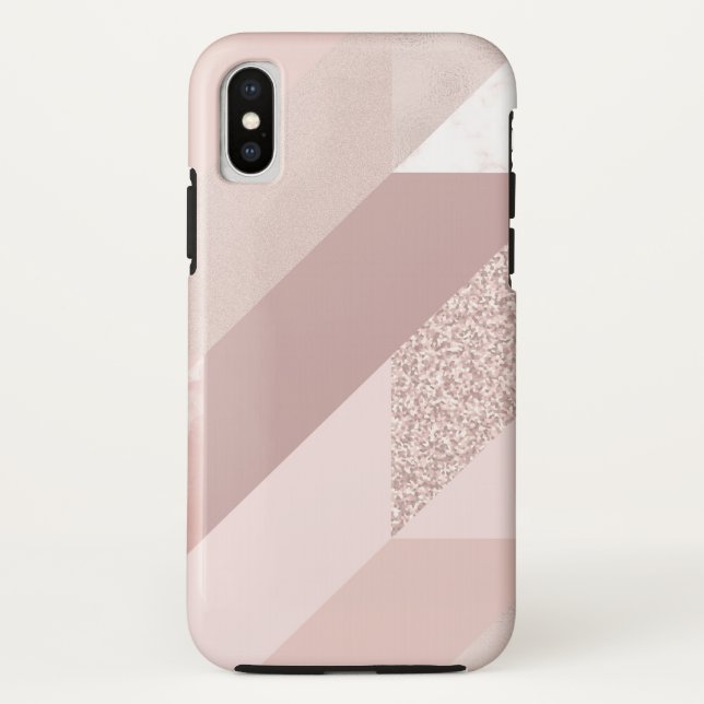 Rose Gold Abstraktes Muster Case-Mate iPhone Hülle (Rückseite)
